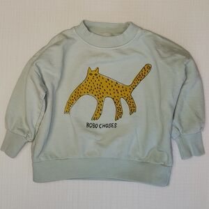 Bobo Choses Mint Sweatshirt with Leopard Design